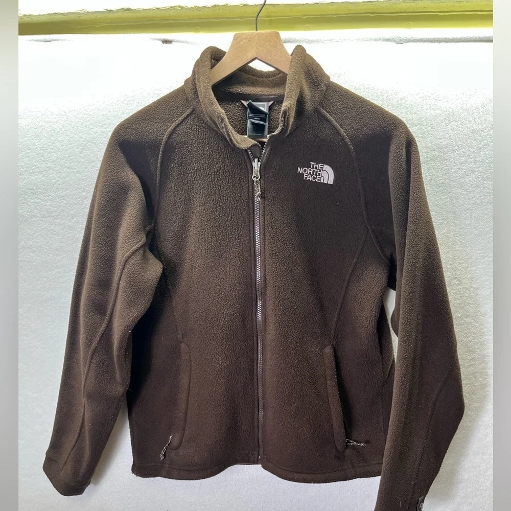 The North Face‎ Chocolate Brown Fleece Jacket Womens M midweight Warm Fall 2461